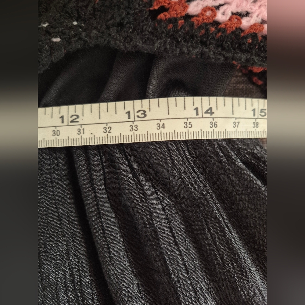 Rebellion Black Spagetti Strap Maxi Dress With Beautiful Colorful Crochet Accent - Picture 9 of 11